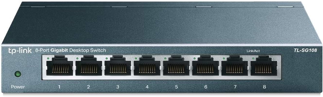 TP-Link TL-SG108 8-Port Gigabit Desktop Switch - Metal Case, QoS, Plug and Play