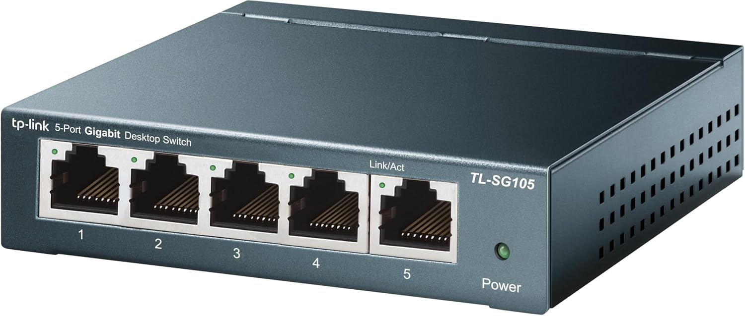 TP-Link TL-SG105 5-Port Gigabit Desktop Switch - Metal Case, Plug and Play, Energy Saving