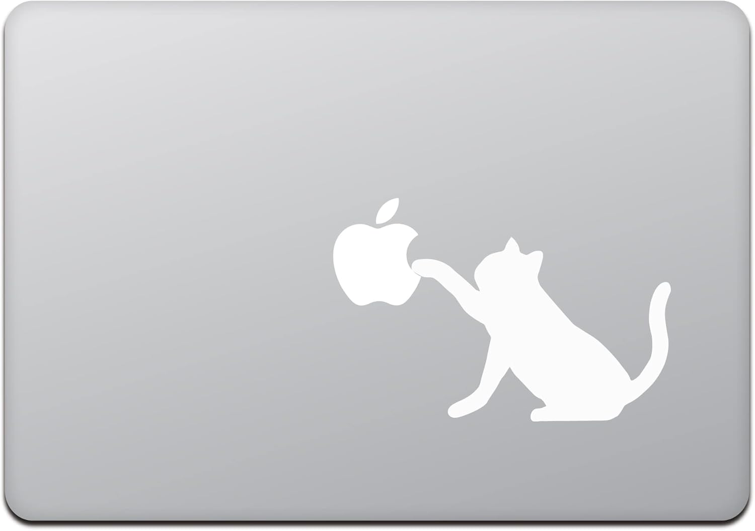 Kind Store MacBook Air/Pro MacBook Sticker Cat Black Cat Apple White M618-W