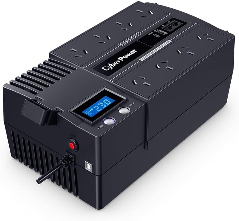CyberPower Bric-LCD 1000VA / 600W Simulated Sine Wave UPS, Automatic Voltage Regulation, Surge and Spike Protection, LCD Status Display, Wall Mount