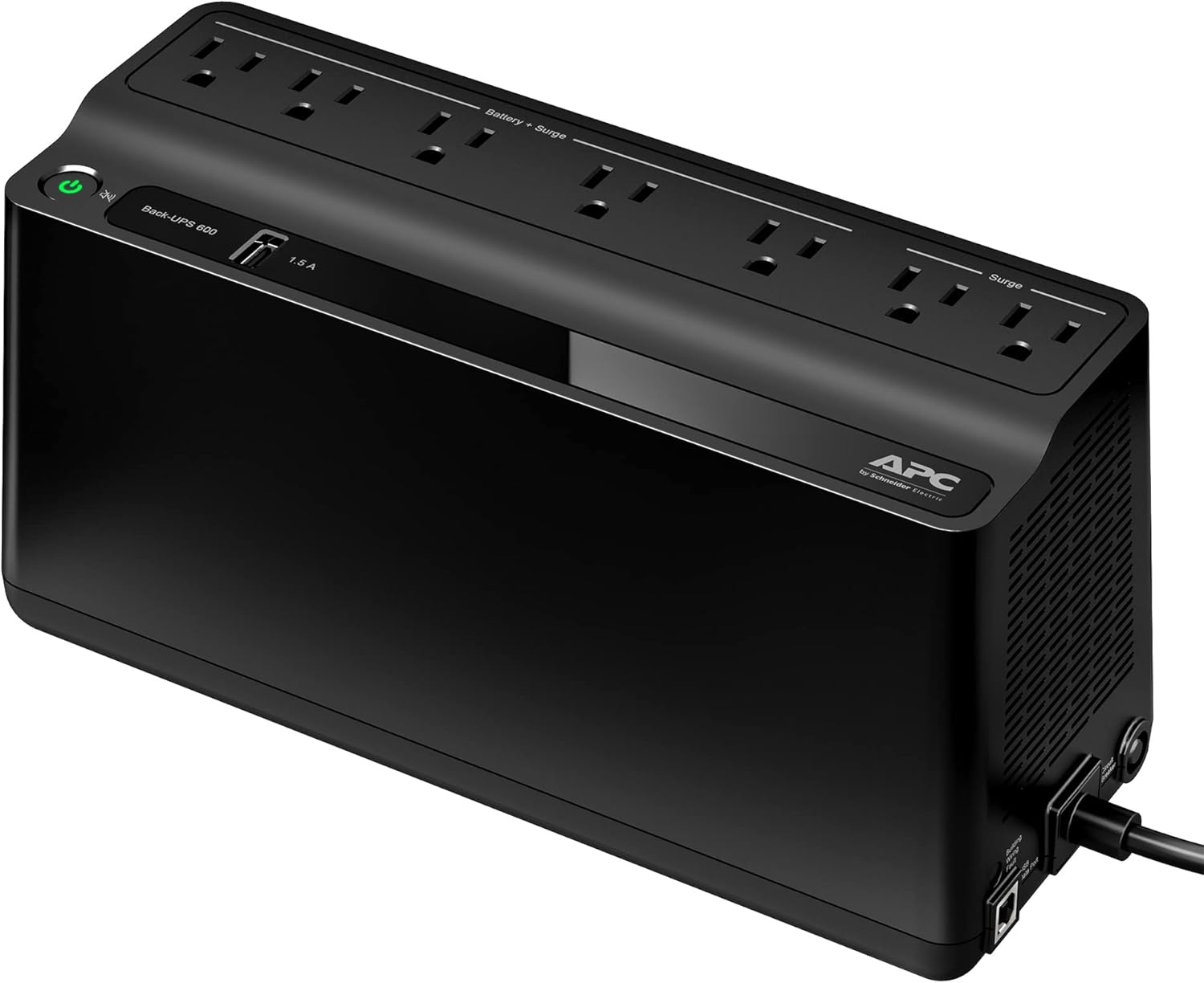 APC Back-UPS 600VA UPS Battery Backup & Surge Protector with USB Charging Port (BE600M1)