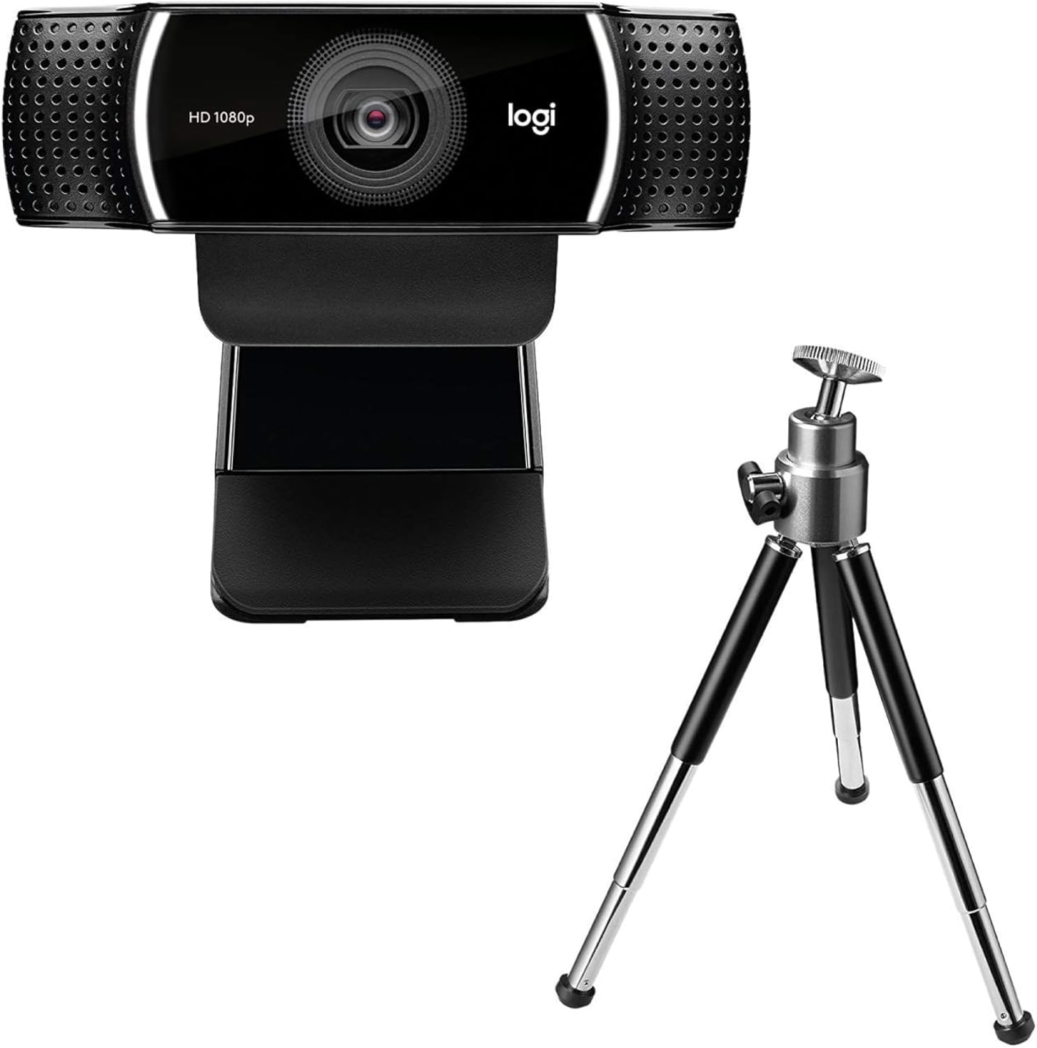 Logitech C922 Pro Stream Webcam - Full HD 1080p/30fps or 720p/60fps, Background Replacement, Tripod Included