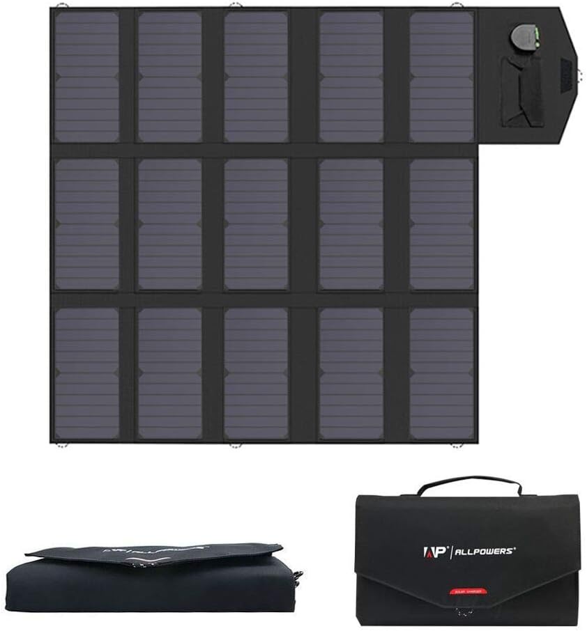 ALLPOWERS 100W Solar Charger (Dual 5v USB with iSolar Technology+18v DC Output) Portable Solar Panel for Laptop, Tablet, ipad, iPhone, Samsung, Notebooks, 12v Car, Boat, RV Battery, Camping, Hiking