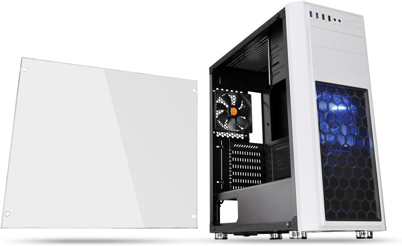 Thermaltake Versa H26 White/w casefan Middle Tower PC Case [White Model] CS7071 CA-1J5-00M6WN-01