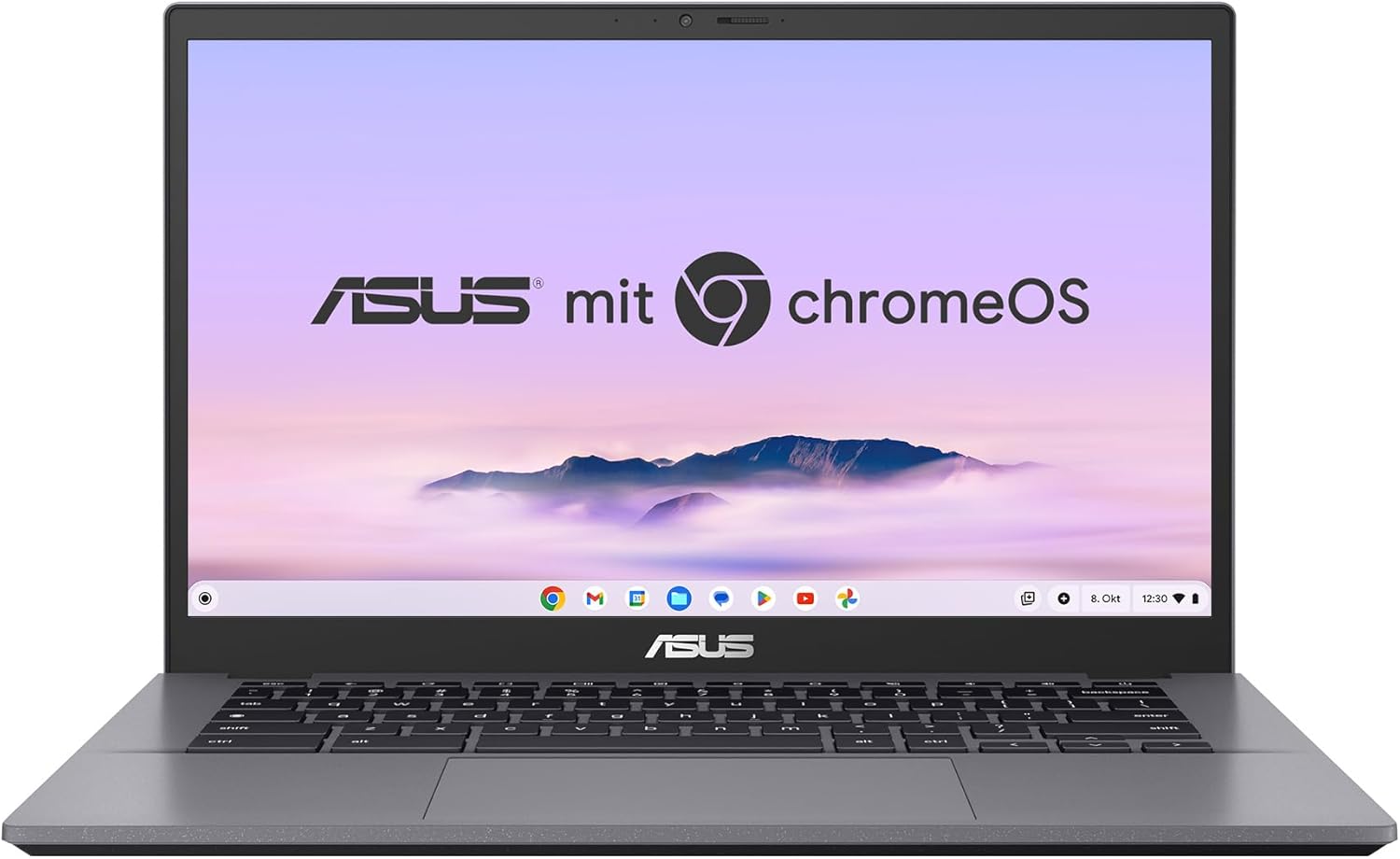 ASUS Chromebook Plus CX34 Laptop | 14 Inch Full HD 16:9 IPS Display | Intel Core i3-1215U | 8 GB RAM | 128GB UFS | Intel UHD Graphics | ChromeOS | QWERTZ Keyboard | Rocky Grey