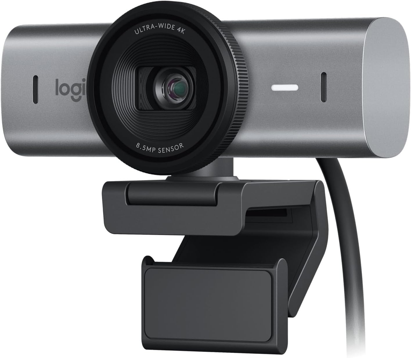 Logitech MX Brio Ultra HD 4K Collaboration and Streaming Webcam, 1080p at 60 FPS, Dual Noise Reducing Mics, Show Mode, USB-C, Webcam Cover, Works with Microsoft Teams, Zoom, Google Meet, Graphite