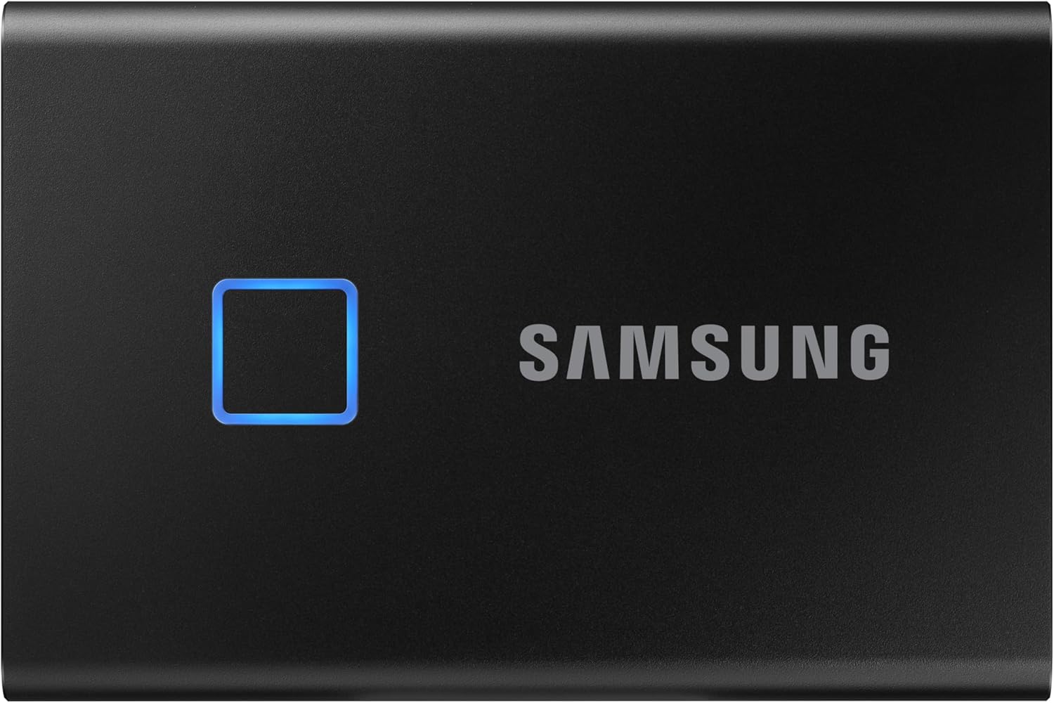 Samsung T7 Touch Portable SSD 2TB — Fingerprint Security, USB 3.2 Gen 2