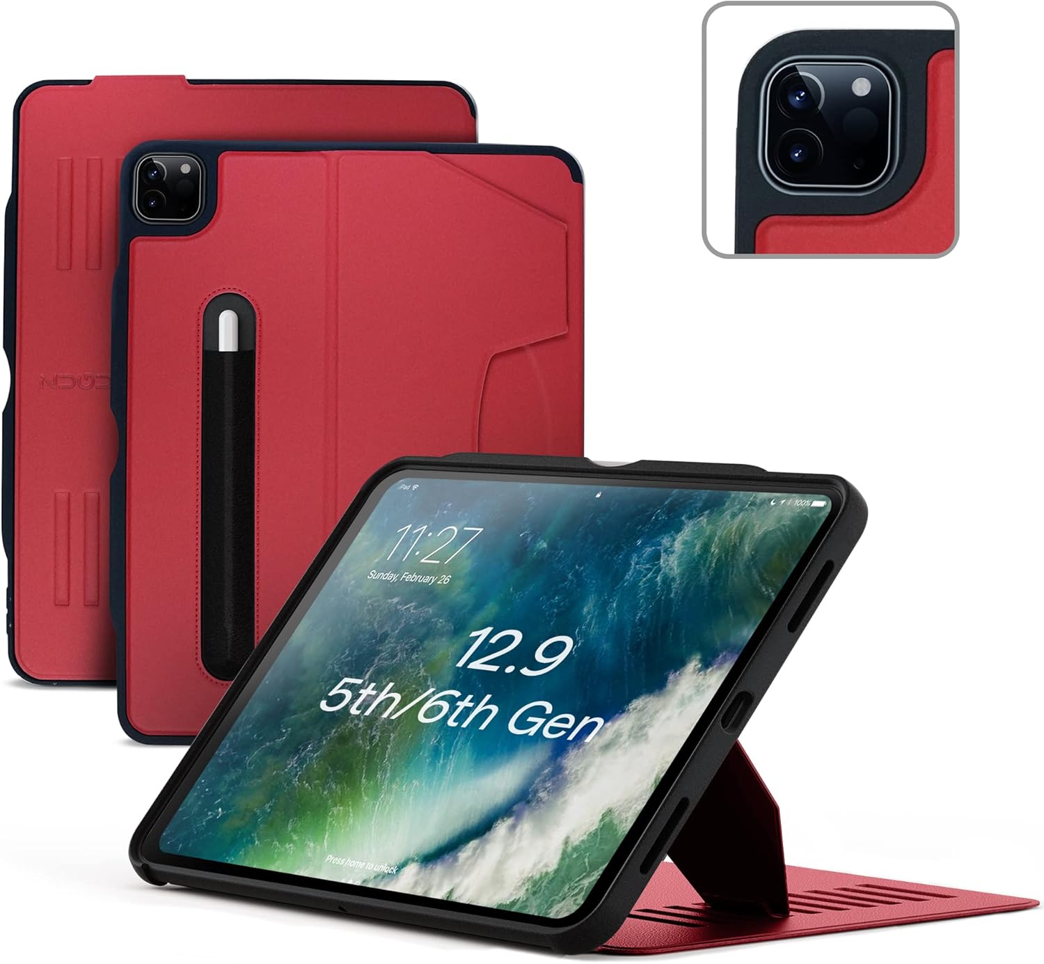 ZUGU CASE Alpha for iPad Pro 12.9-inch 2018/2020 3rd/4th Gen - Ultra-Slim, 10-Angle Magnetic Stand