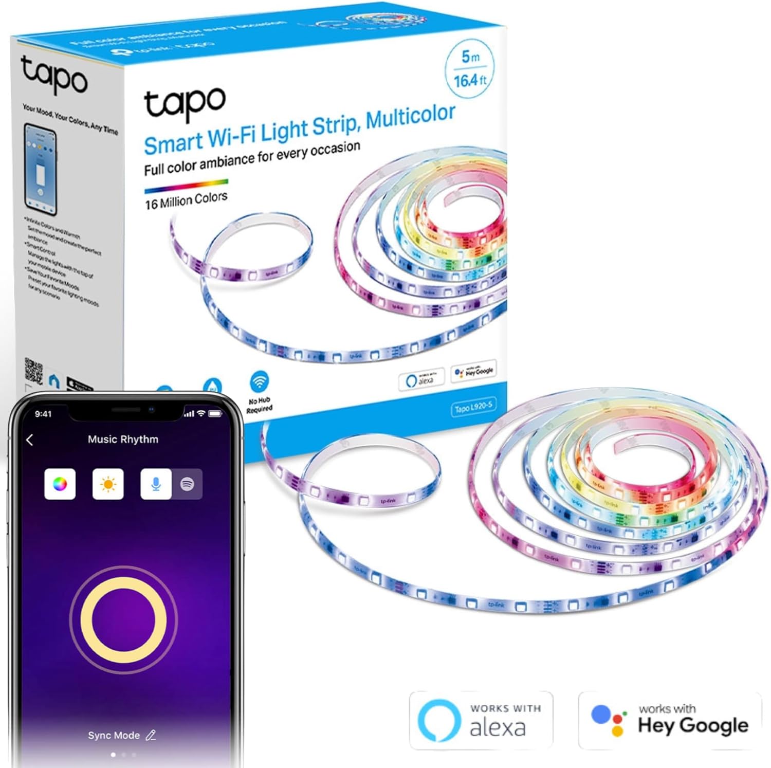 TP-Link Tapo L530E Smart Wi-Fi Multicolour LED Bulb E27 — 16 Million Colours, 8.7W