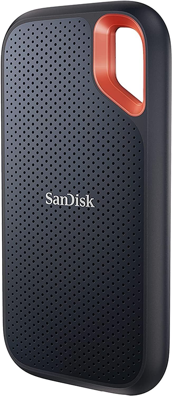 SanDisk Extreme 500GB Portable NVMe SSD, USB-C, up to 1050MB/s Read & 1000MB/s Write Speed, Water & dust-Resistant. Works with PC, PS4, and Xbox X SDSSDE61-500G-G25