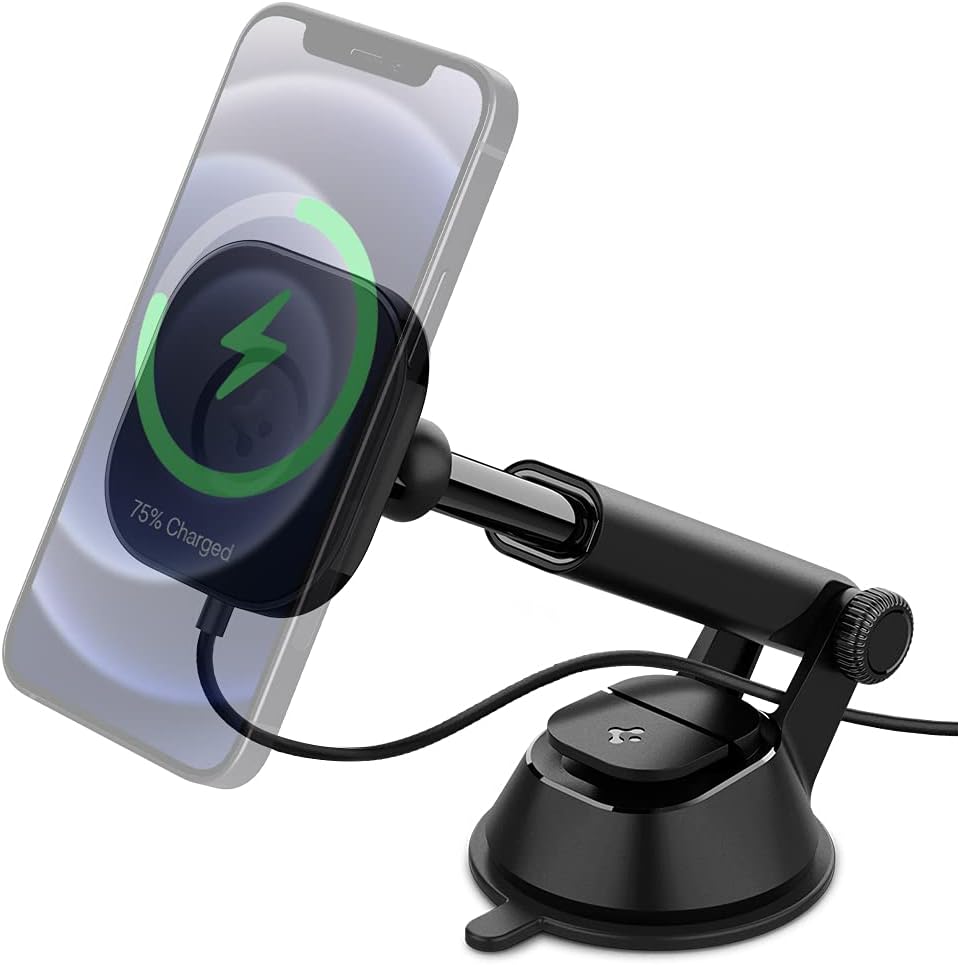 Spigen OneTap Pro MagFit MagSafe Car Mount - Wireless Charging, Window and Dashboard, iPhone 17/16/15/14