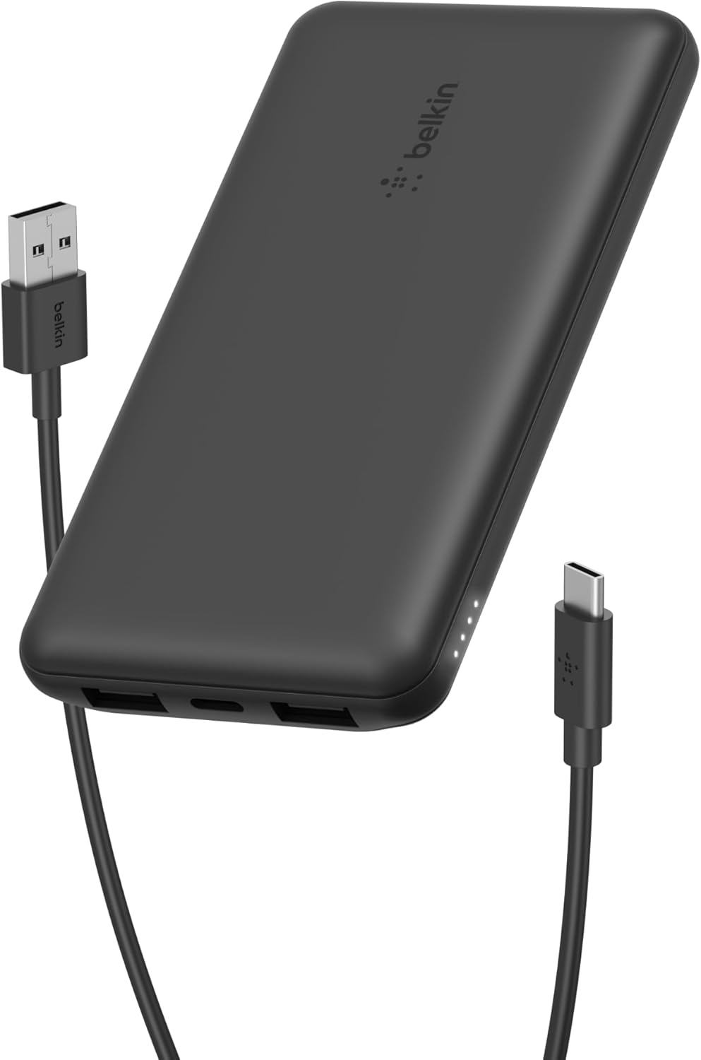 Belkin BoostCharge USB-C Portable Charger 10000mAh Power Bank, 1 USBC Port and 2 USB-A Ports & Included USB-C to USB-A Cable for iPhone 16/15/14/13 Series, Samsung S24 & More-Black