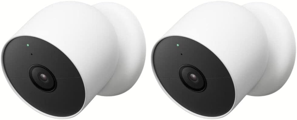 Google Nest Cam Outdoor Indoor, 1080p HD, Motion Sensor Alert, Wireless Wi-Fi, Rechargeable Battery, Smart Security Camera, 3-Pack