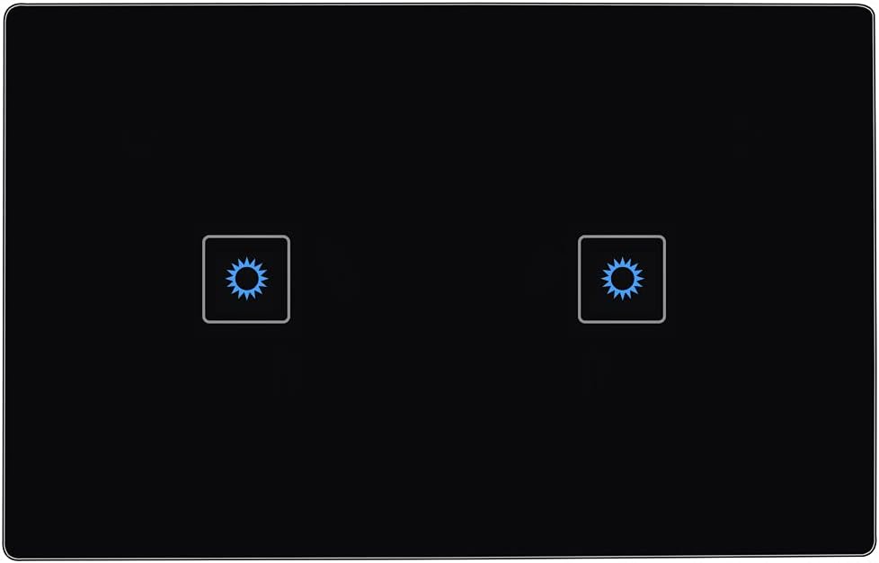 AU/NZ Approved ZigBee Smart Two Gang Light Switch for Home Automation, Alexa Voice Control - Black 2 Gang