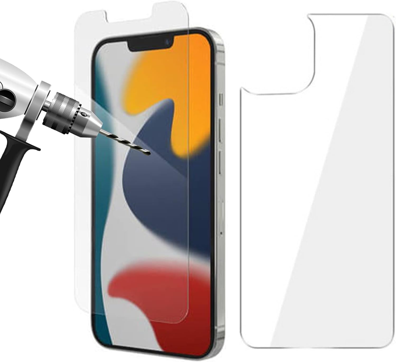 9H Tempered Glass Screen Protector Guard for Apple iPhone 13 Front and Film Back