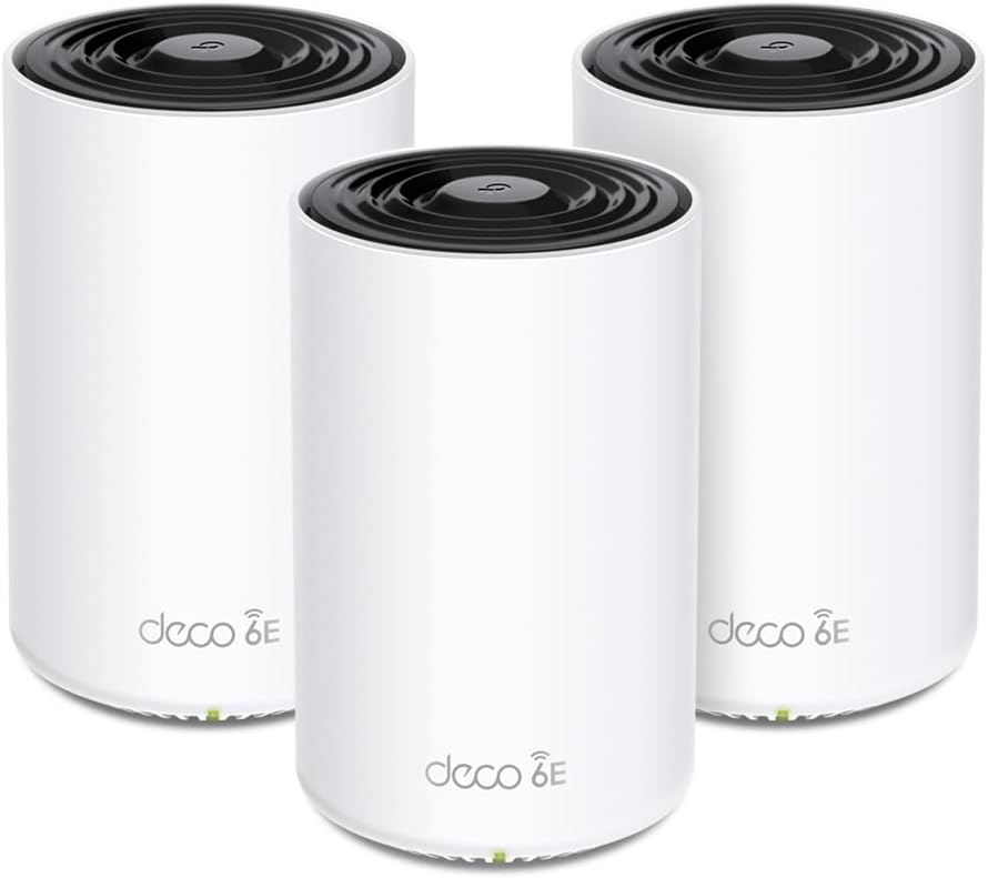 TP-Link Deco XE75 WiFi 6E Mesh System (3-Pack) - AXE5400 Tri-Band, AI-Driven, Alexa Compatible