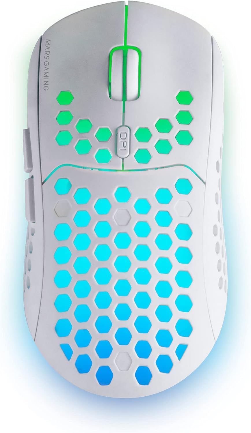 Mars Gaming MMW3W, Wireless Gaming Mouse, RGB Flow, Ultralight 79g, 3200DPI, White