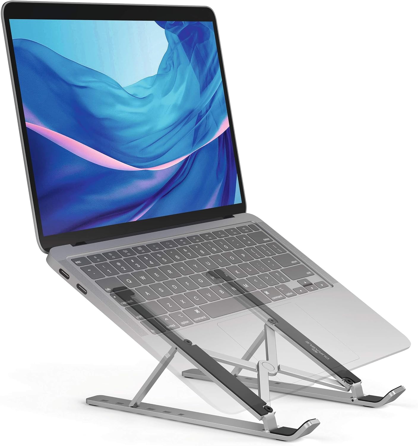 Durable Laptop Stand for Laptops and Tablets | Foldable and Height Adjustable | Includes Travel Bag | Silver