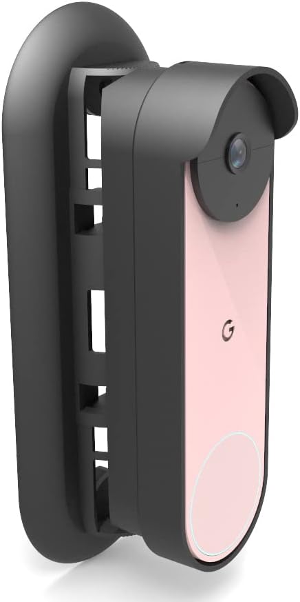 Anti-Theft Google Nest Doorbell Doorbell Door Holder, No-Drill Mounting Bracket for Google Nest Doorbell Cover Holder Not Block Doorbell (Black) A371