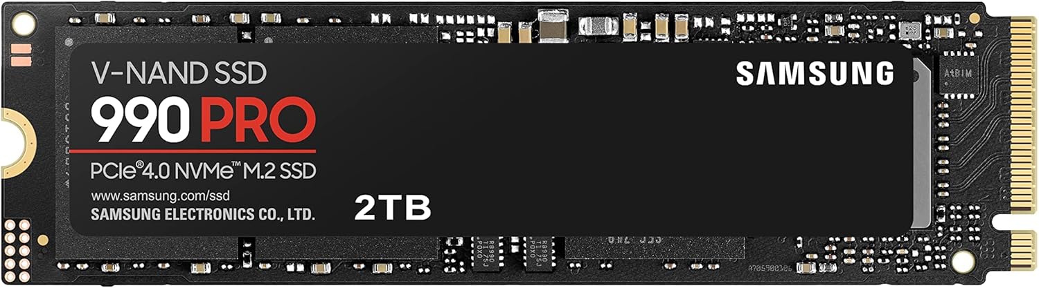 Samsung 990 PRO 2TB M.2 PCIe Gen4 NVMe SSD, MZ-V9P2T0BW - Up to 7,450MB/s Read