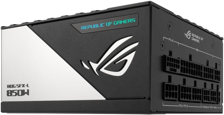Asus 850W ROG Loki SFX-L Platinum PSU, Small Form Factor, Fully Modular, 80+ Platinum, 0dB Fan Button, RGB, ATX-to- SFX Bracket, 10 Year Warranty