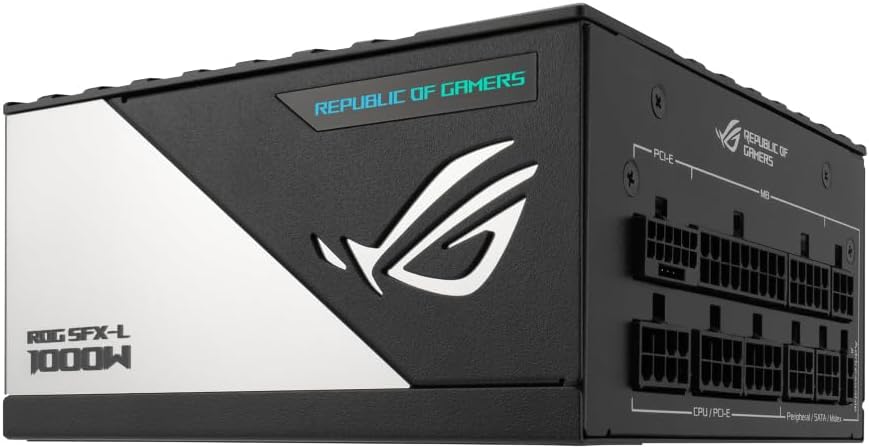 Asus 1000W ROG Loki SFX-L Platinum PSU, Small Form Factor, Fully Modular, 80+ Platinum, 0dB Fan Button, RGB, ATX-to- SFX Bracket, 10 Year Warranty