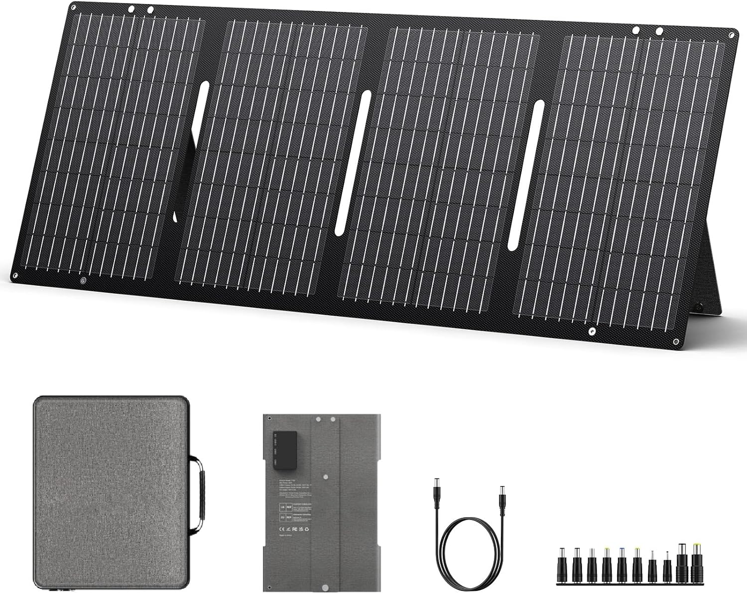 SinKeu Solar Panel Foldable 60 W 18 V Solar Panel with USB/Type-C/DC Output, Solar Charger for Portable Powerstation, Solar Generator, Outdoor, Balcony, Garden, Camping, Caravan