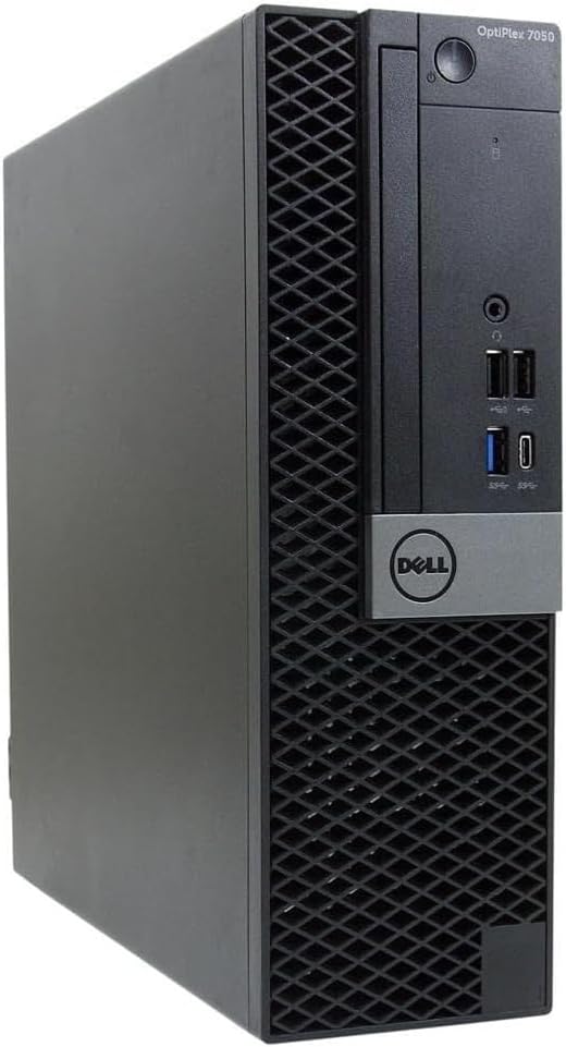 (Renewed) Dell OptiPlex 7050 SFF Desktop PC Core i5 7500 3.40GHz 16GB RAM 1TB SSD Windows 11 Pro with USB WiFi and Bluetooth Dongle - Front USB-C