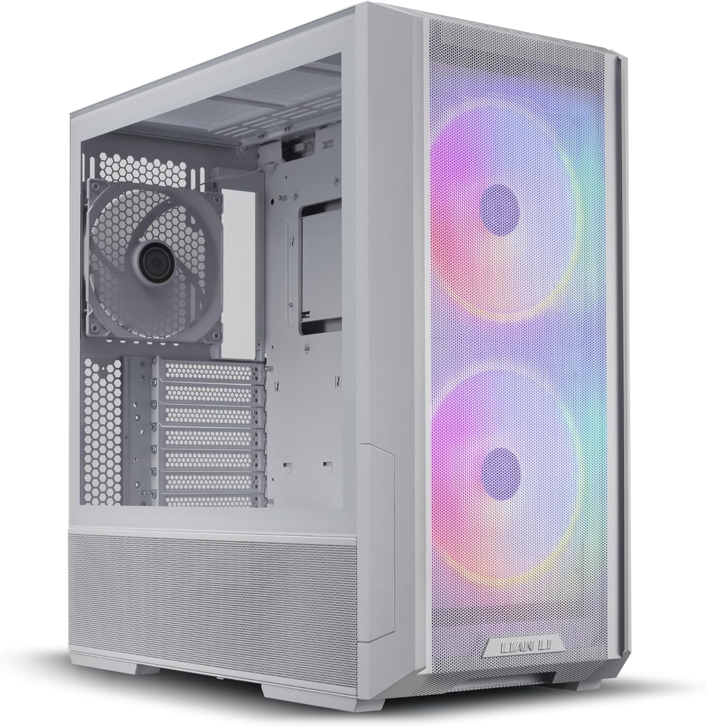 Lian Li Lancool 216 Mid-Tower PC Case - White, E-ATX Support, Dual 160mm ARGB Fans