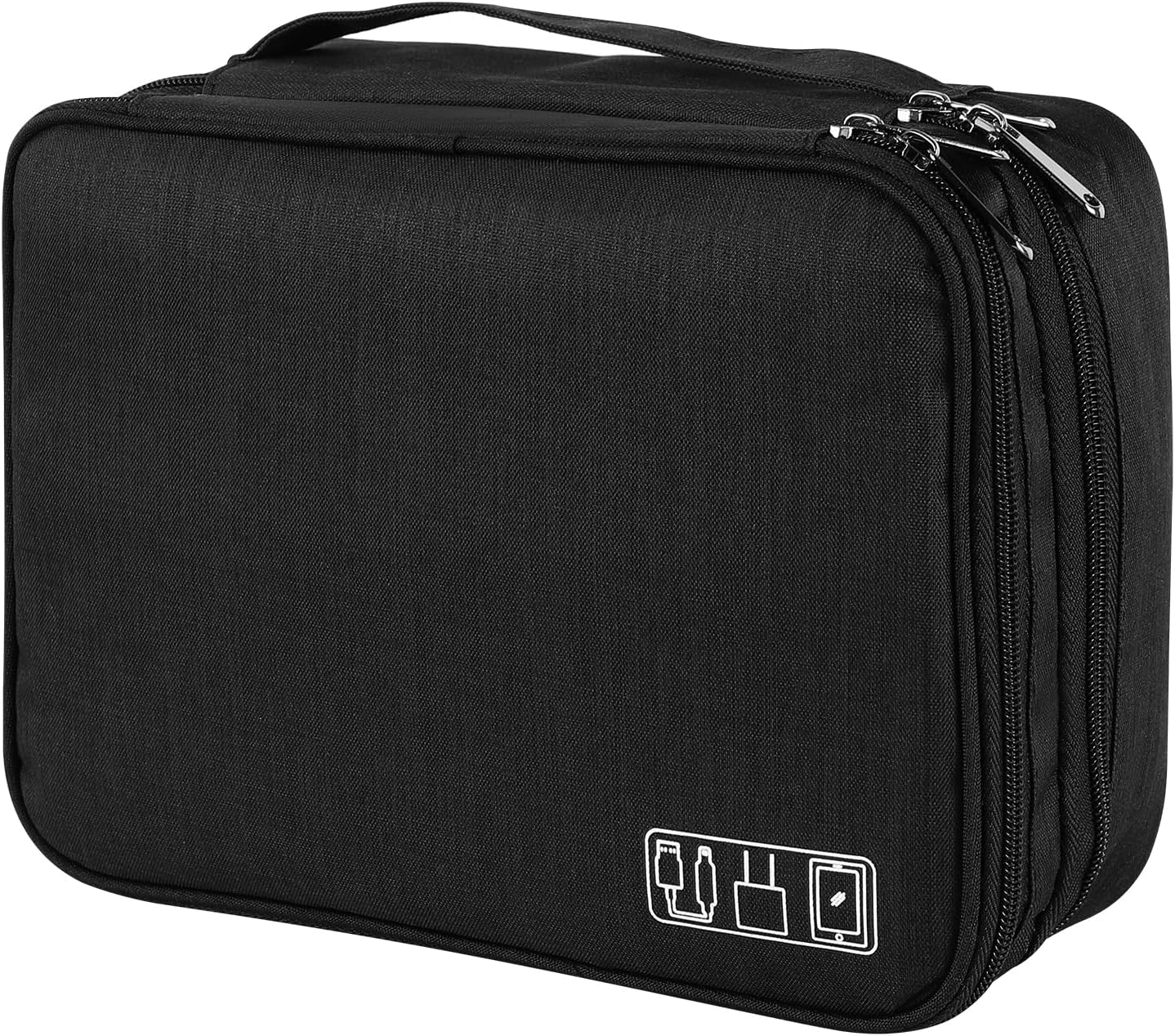 AiQInu Cable Bag Universal Travel Cable Organiser Bag Cubes Cable Case, 3 Layer Waterproof Adjustable Cable Organiser for Mobile Phone Charging Cable, Power Bank, USB Sticks, SD Cards