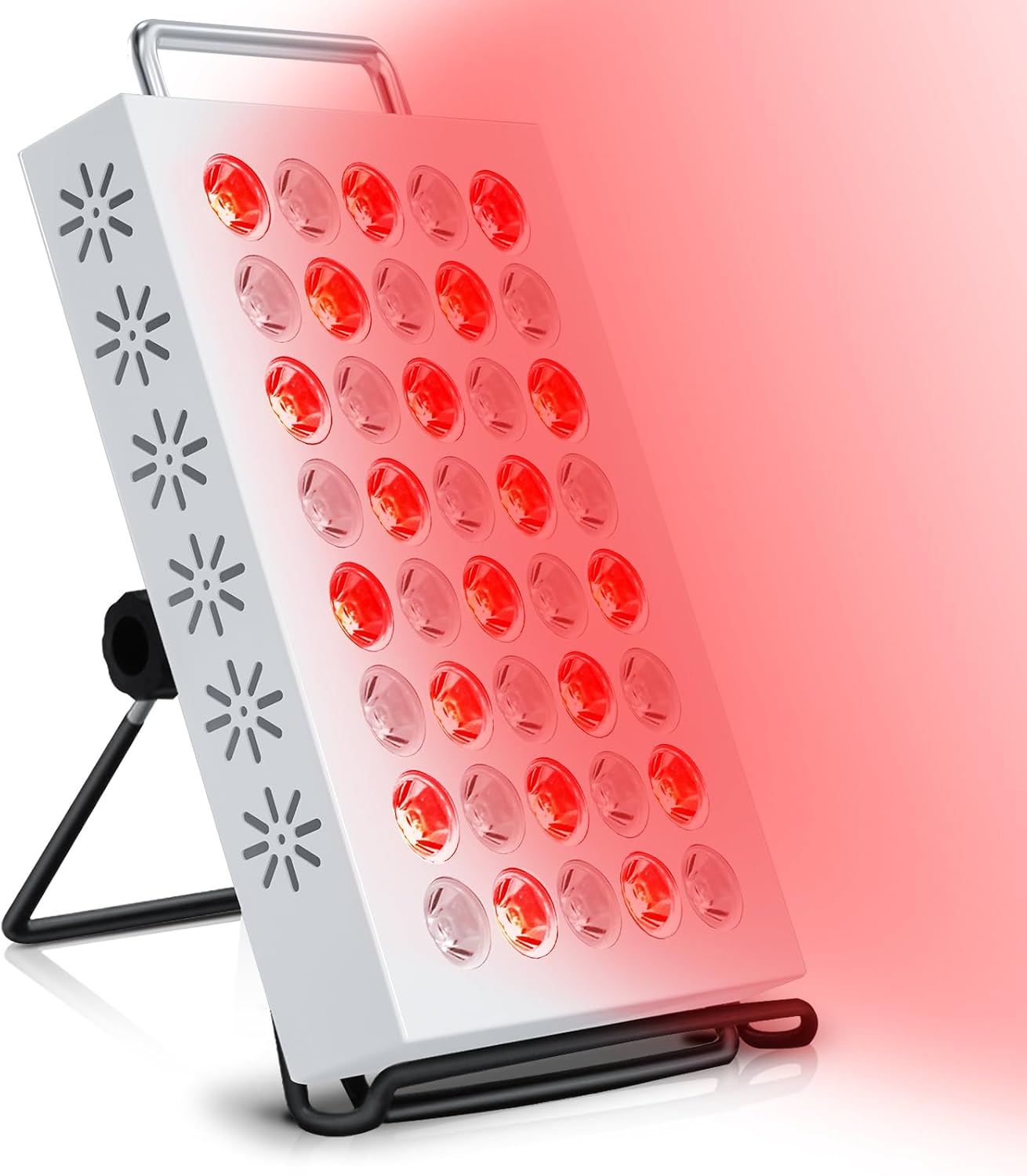 Hottoerak Red Light Panel — 40 Dual Chip LEDs, 660nm & 850nm Near Infrared Light Lamp with Timer for Home & Office