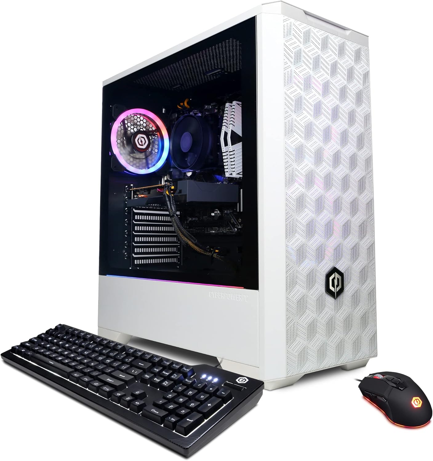 CyberpowerPC Gamer Master Gaming PC – AMD Ryzen 7 7700X 4.5GHz, NVIDIA GeForce RTX 4070 Ti 12GB, 16GB DDR5 RAM, 1TB NVMe SSD, Wi-Fi, Windows 11 Home, White