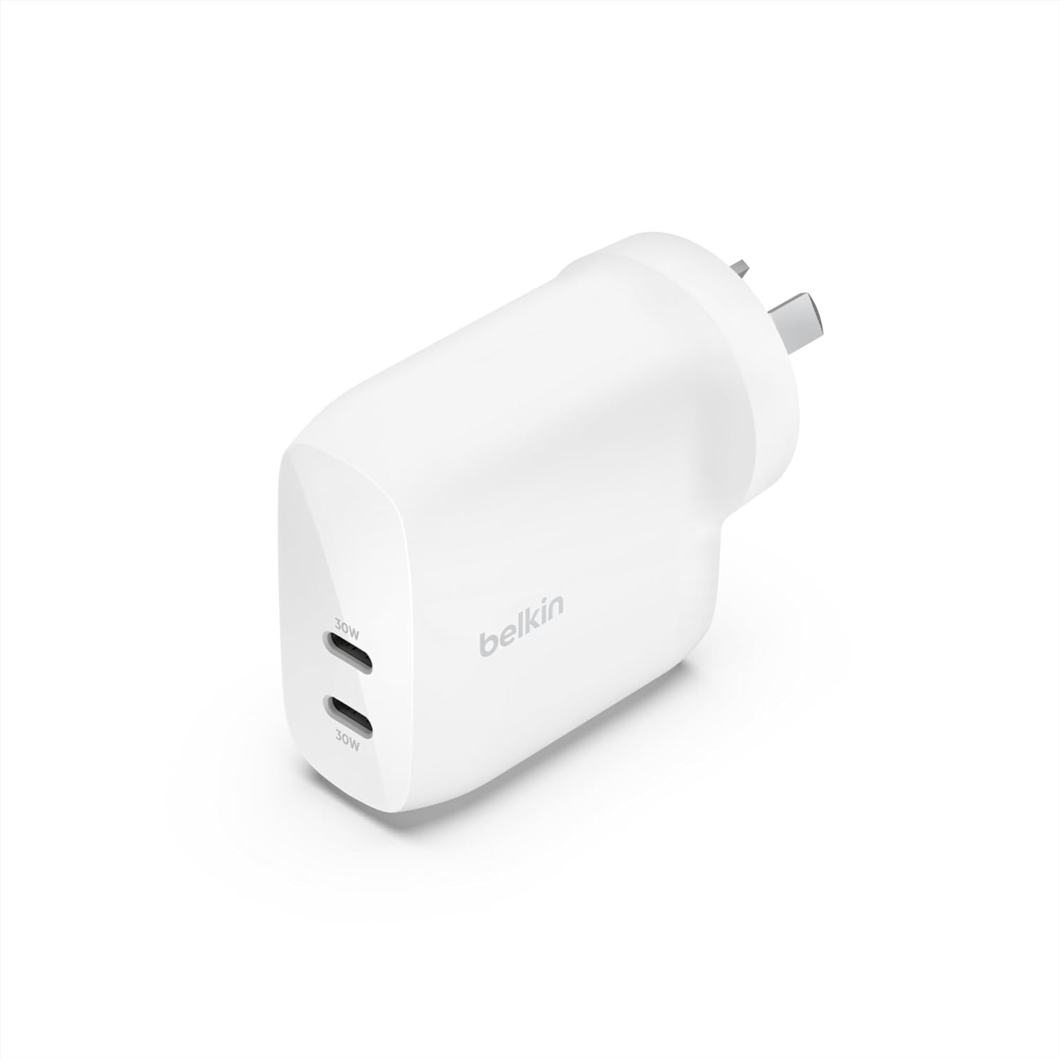 Belkin BoostCharge Dual USB-C Wall Charger with PPS 60W — Fast Charging for iPhone & Samsung