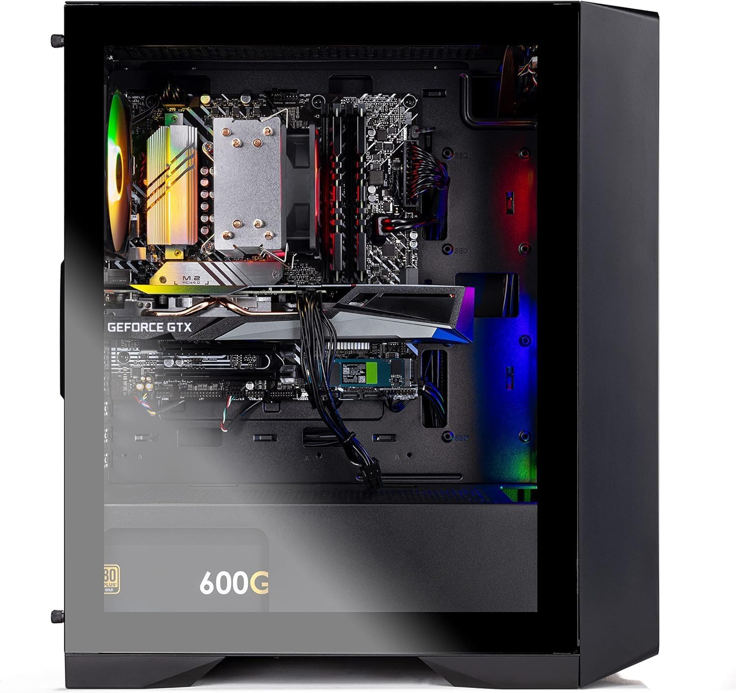 Skytech Archangel Gaming PC Desktop – Intel Core i7-12700F 2.1GHz, NVIDIA GeForce RTX 4060 Ti 8GB, 16GB DDR4 RAM, 1TB NVMe SSD, 600W Gold PSU, 240mm AIO, Wi-Fi, Windows 11