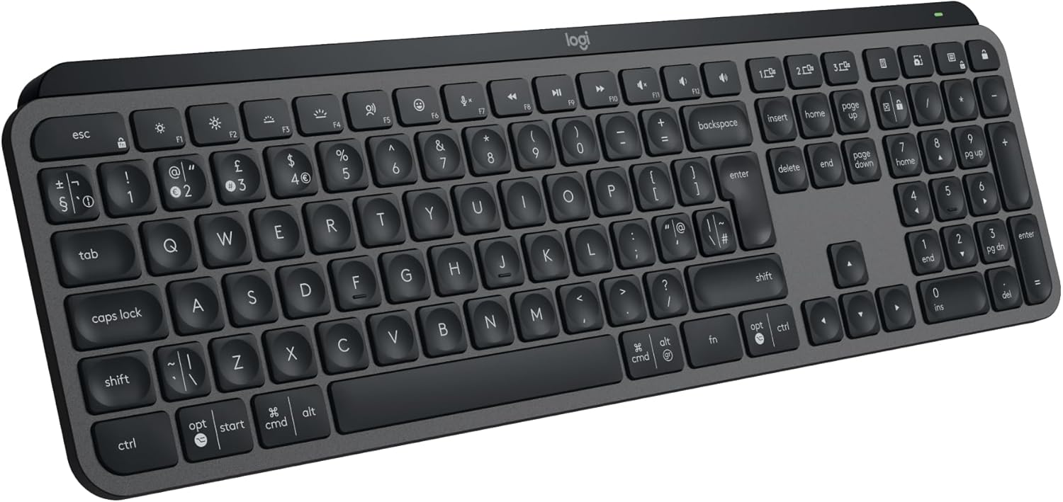 Logitech MX Keys S Wireless Keyboard - Low Profile, Smart Backlighting, Programmable Keys, USB-C Rechargeable