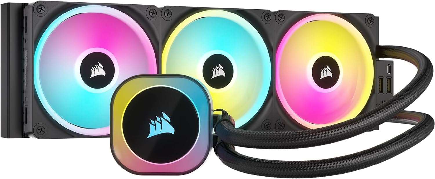 Corsair iCUE Link H150i RGB 360mm AIO Liquid CPU Cooler - QX120 RGB Fans, Intel LGA 1700, AMD AM5