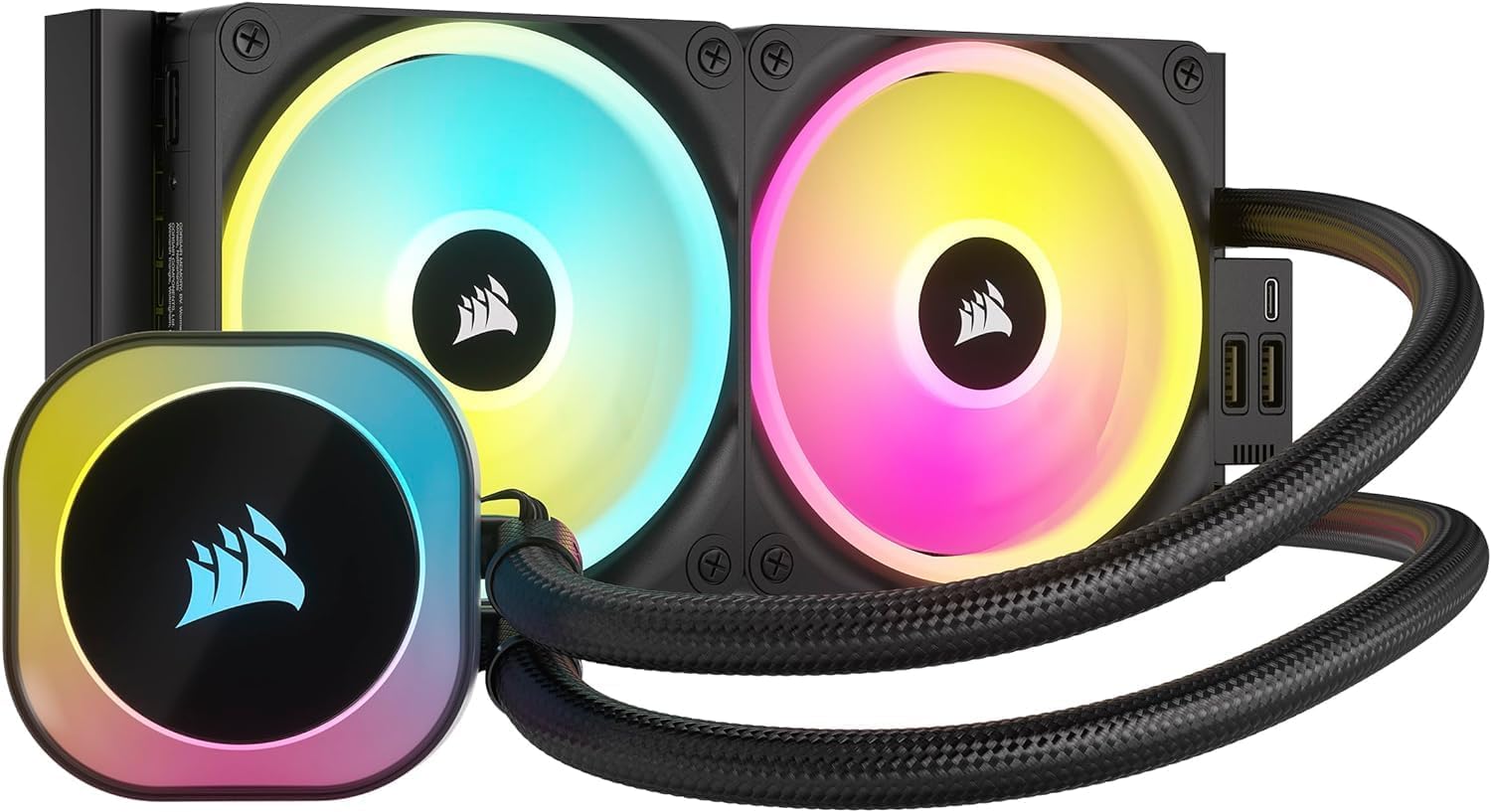 Corsair iCUE Link H100i RGB 240mm AIO Liquid CPU Cooler - QX120 RGB Fans, Intel LGA 1700, AMD AM5