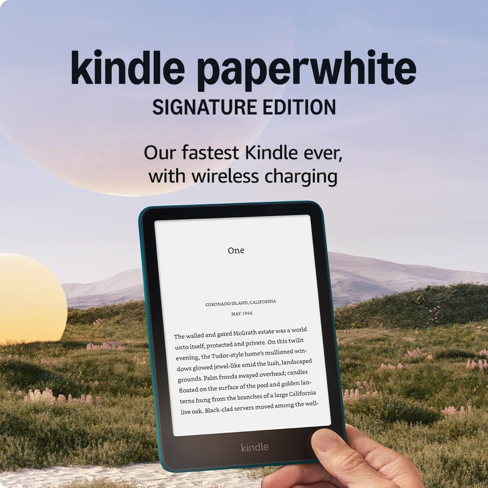 Amazon Kindle Paperwhite Signature Edition (32GB) - Auto-Adjusting Front Light, Wireless Charging, Metallic Jade
