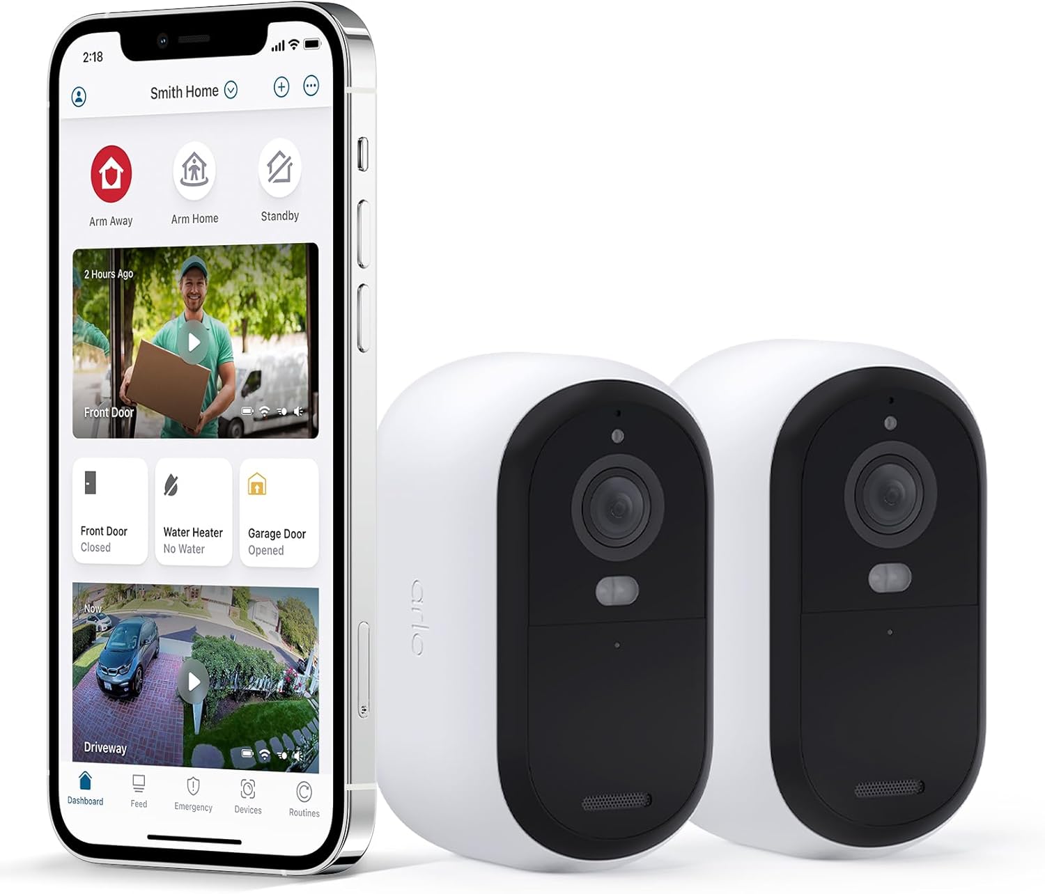 Arlo Essential 2K Outdoor Security Camera (2nd Generation) – 2 Pack – Outdoor & Indoor Wireless Camera, Integrated Spotlight, Color Night Vision, DIY Setup, White – VMC3250