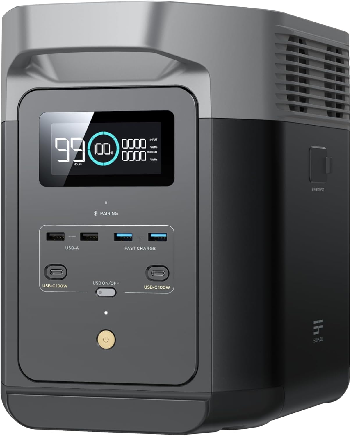 ECOFLOW DELTA 2 Solar generator, 1024Wh LiFePO4 (LFP) Battery, 1Hr Fast Charging, Solar Generator(Solar Panel Not included) for Home Backup Power, Camping & RVs