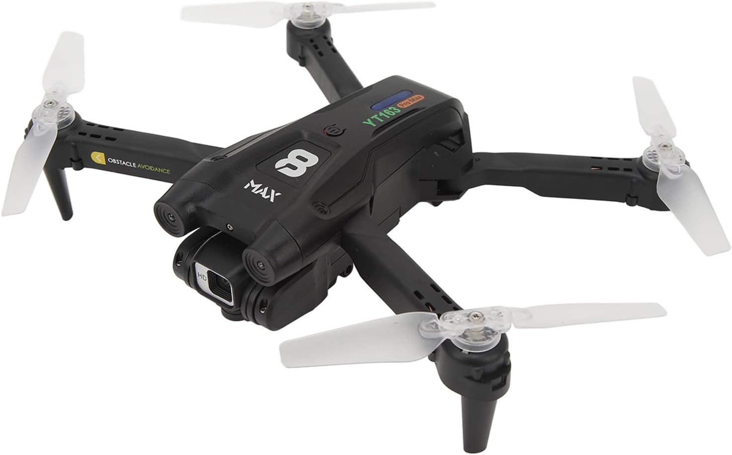 RC Drone LED Light HD Dual Camera 50x Zoom Intelligent Obstacle Avoidance Foldable Quadcopter with Gravity Detection for Adults Beginners