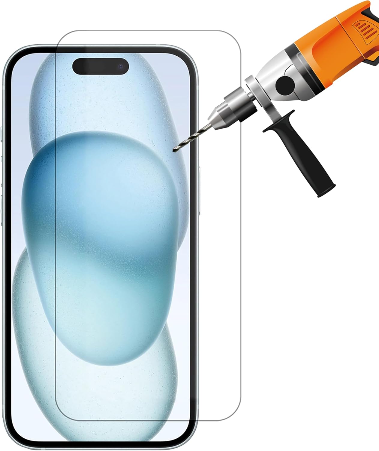 9H Tempered Glass Screen Protector Guard for Apple iPhone 15 Front