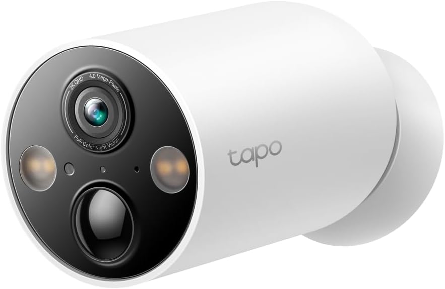 Tapo TP-Link Smart Wire-Free Indoor/Outdoor Security Camera, Wireless, AI Detection, 300-Day Battery Life, 2K QHD, Colour Night Vision, 150° Super Wide FOV, IP66, No Hub Required (Tapo C425)