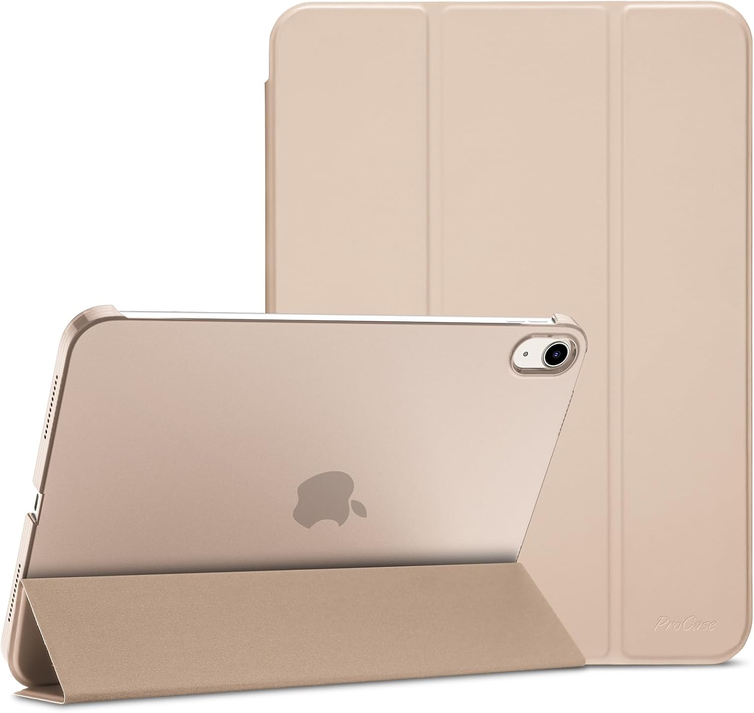 ProCase for iPad (A16) 11th Generation 11 Inch 2025/ iPad 10th Generation 10.9 Inch 2022 Case, Slim Smart Cover with Translucent Hard Shell Back, Supports Touch ID, Auto Wake/Sleep -Stone