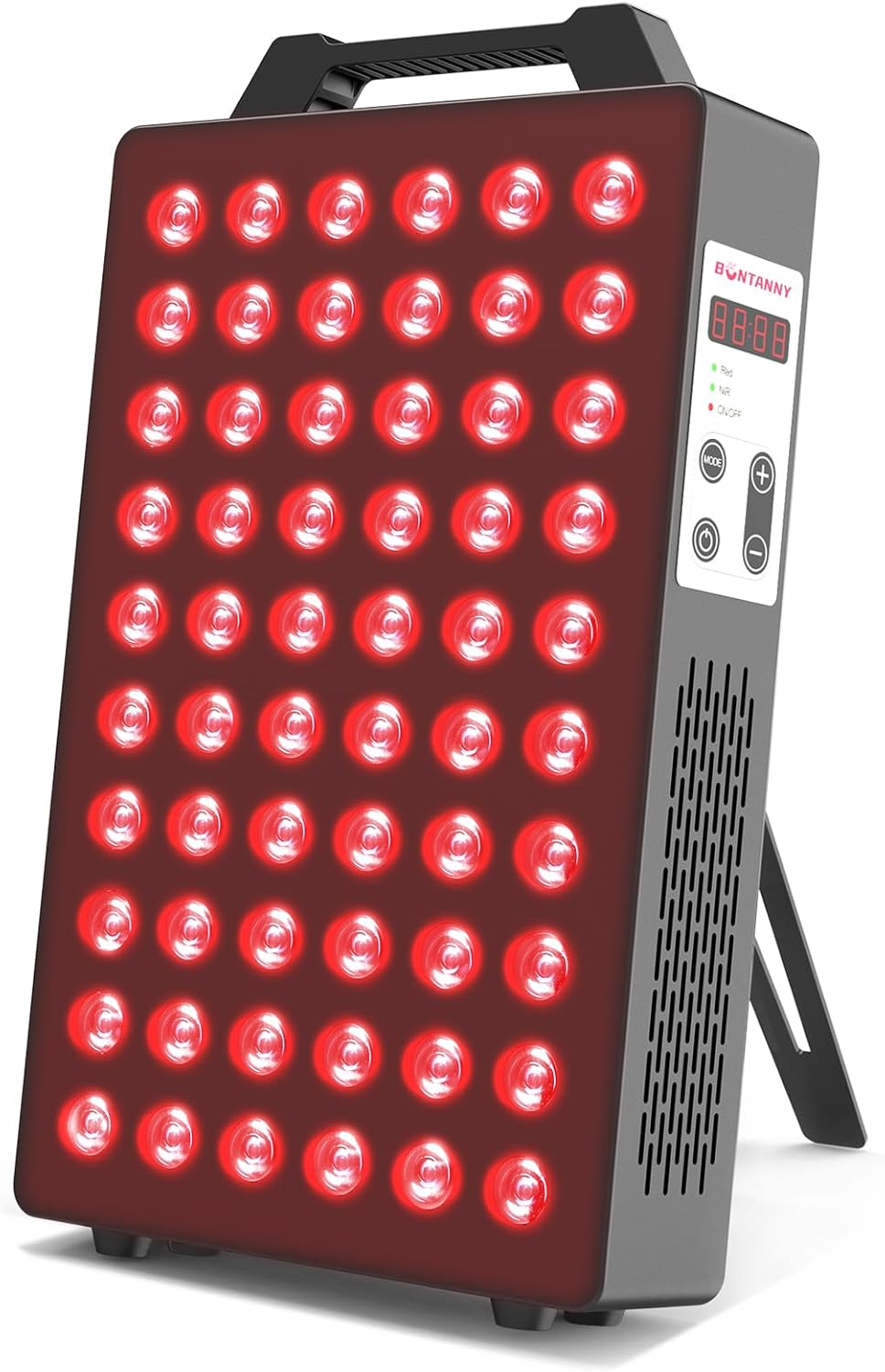BONTANNY Red Light Device BO-300, 660nm 850nm Red Light Panel with 60 Dual Chip LEDs, Timer, Hanging Kit & Adjustable Stand