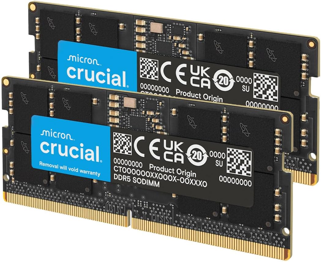 Crucial DRAM 24GB Kit (2x12GB) DDR5 5600MHz (or 5200MHz or 4800MHz) Laptop Memory CT2K12G56C46S5