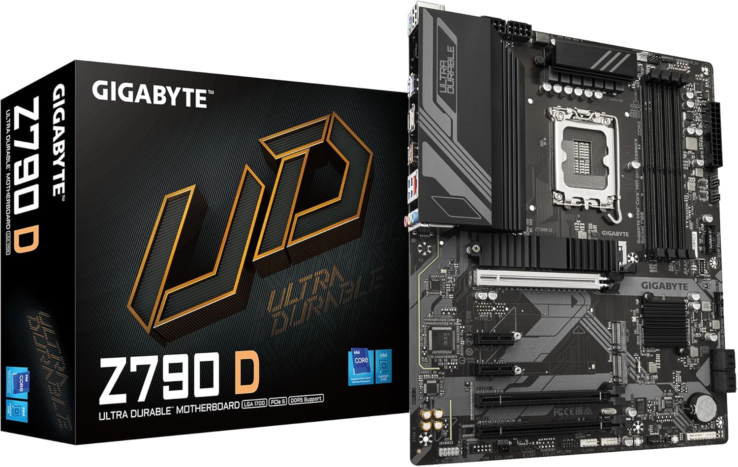 GIGABYTE Z790 D Motherboard - Supports Intel Core 14th Generation CPUs, 12+1+1 Phase Digital VRM, up to 7600MHz DDR5 (OC), 3xPCIe 4.0 M.2, 2.5GbE LAN, USB 3.2 Gen 2