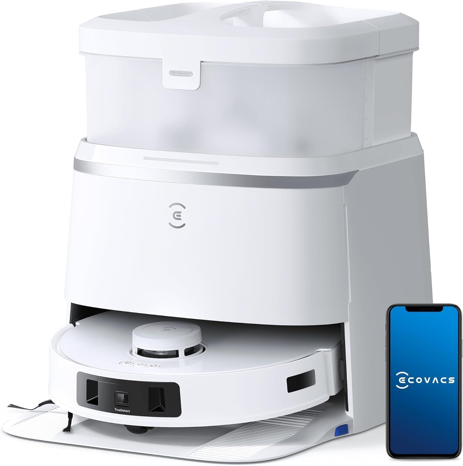 ECOVACS DEEBOT T30 PRO Omni Robot Vacuum Cleaner with Mop Function, TrueEdge Mopping, Zero Tangle Brush, 11,000Pa Suction, Hot Water Rewash, Silver