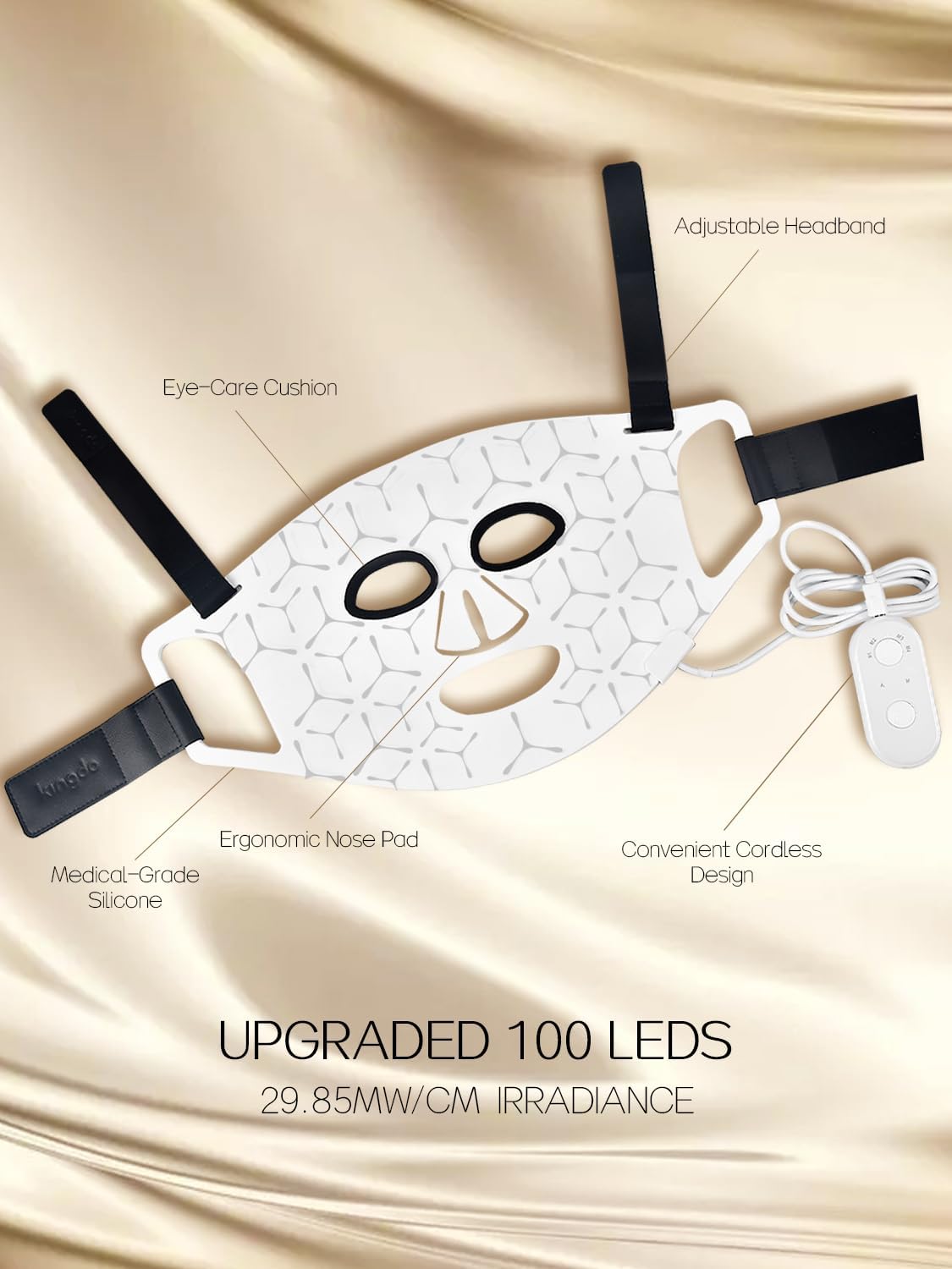 NEWDERMO Red Light Therapy Mask 3-in-1 — Near Infrared, Blue & Red for Face, LED Face Mask Beauty Skin Care Device