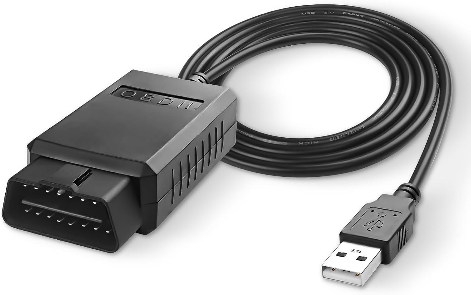 XMSJSIY USB OBD2 Scanner Adapter — Professional Diagnostic Cable with MS-CAN/HS-CAN Switch, 1.5m